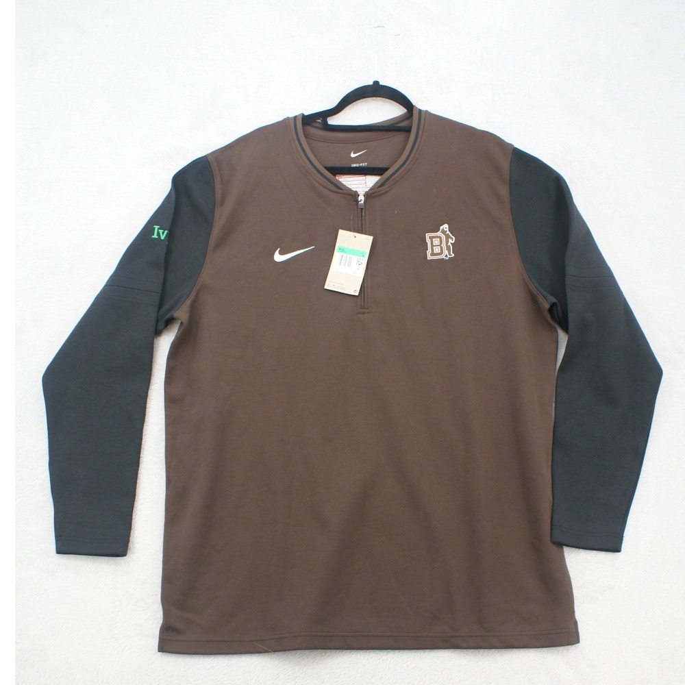 Nike Brown University Bears Dri-FIT Quarter Zip Pullover Mens XL Ivy League NWT